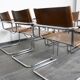 Lot de six chaises cantilever Mart Stam en cuir brun
