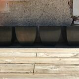 4 painted iron pot covers