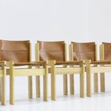 Ibisco cognac leather dining room chairs , set of 6