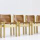 Ibisco cognac leather dining room chairs , set of 6