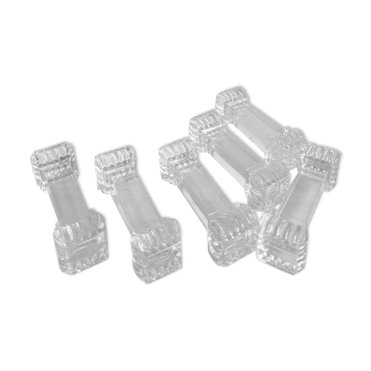 Lot de 6 porte couteaux en verre Portieux