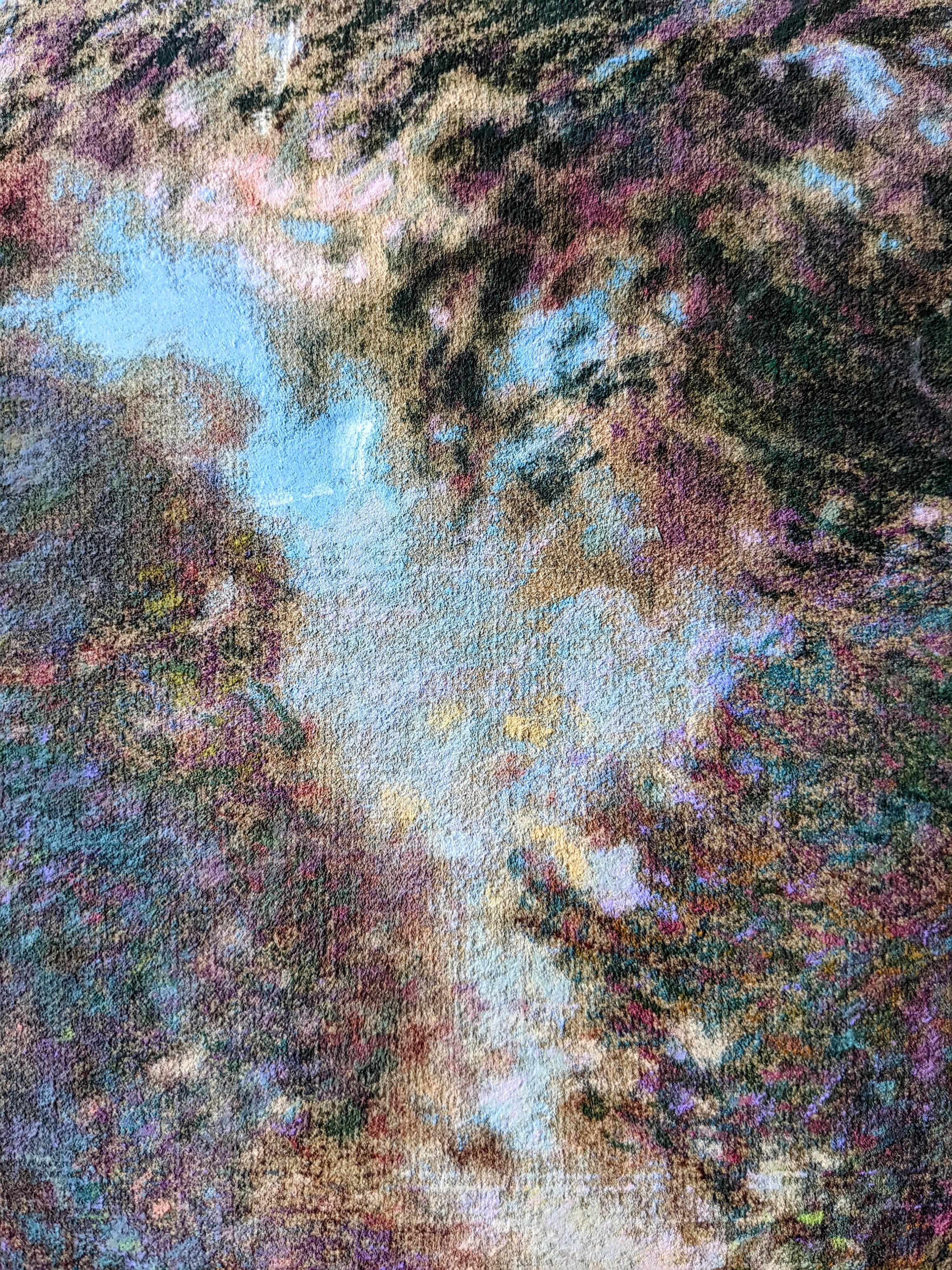 Ancien Pastel sur toile- Le Canal du midi - Signé Jean Georges FERRY