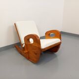 Brutalist rocking chair "sled" vintage