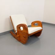 Brutalist rocking chair "sled" vintage