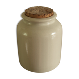 Mustard pot glazed sandstone gray cork stopper