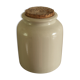 Mustard pot glazed sandstone gray cork stopper