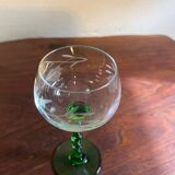 Alsace Bas-Rhin wine glass with turned and chiseled glass base