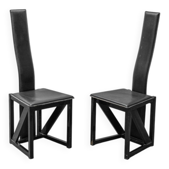 Pair of Edo chairs by Kisho Kurokawa for PPM 1980s vintage modernist