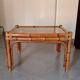 Vintage coffee table, rattan, bamboo and glass in the style of Vivai del Sud.