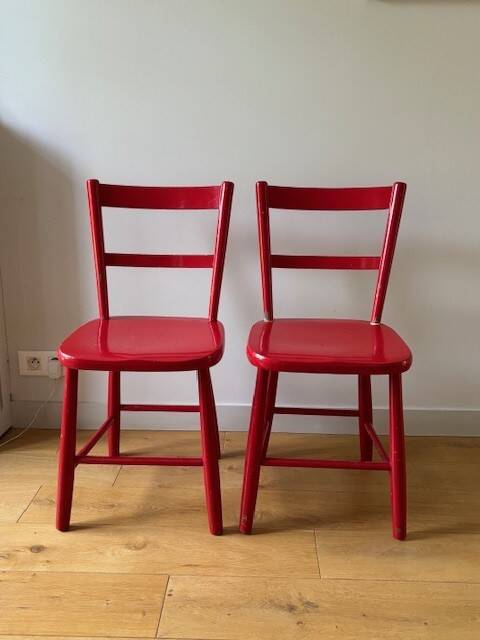 2 chaises en hêtre massif - Suède années 50/60