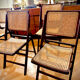 vintage wooden folding chairs with caning