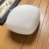 Vintage wall ceiling light in white glass