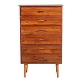 Commode scandinave haute à six tiroirs