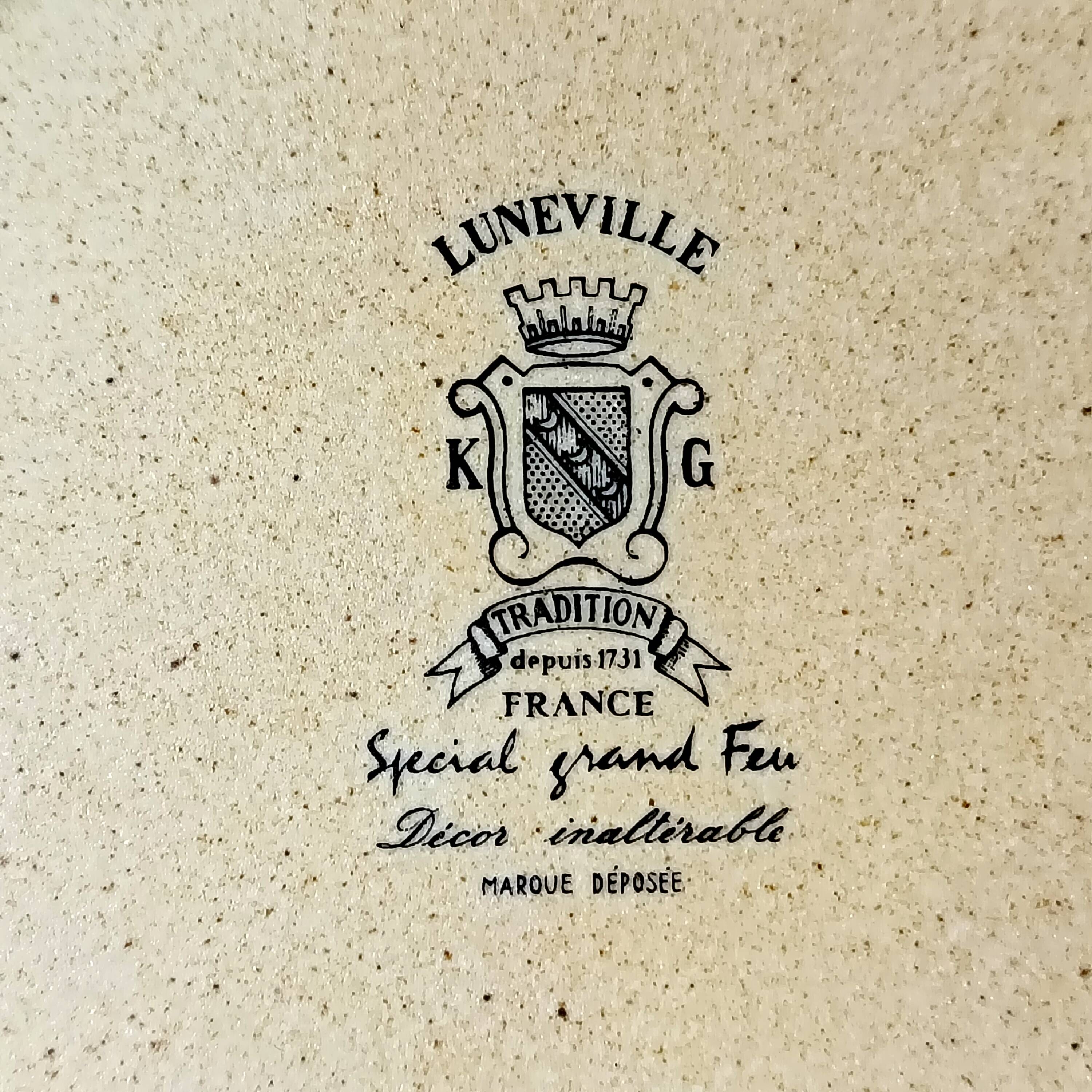 9 k&g luneville french ceramic dinner plates, ø 24.8 cm