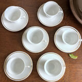 6 Yugoslav porcelain coffee cups - FP Zaječar - white and gilding