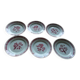Set of 6 antique Badonviller flat plates in decorated earthenware.