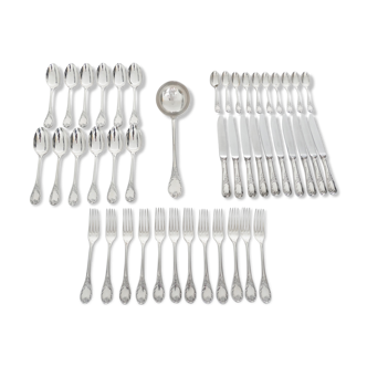 Christofle - Silver Plated Cutlery set - Marly collection - 45-piece/10-pax. - France, 1935-1983