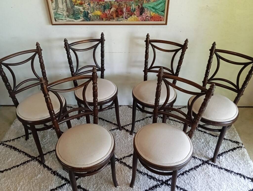 Set of 6 Fischel bistro chairs, early 1900s