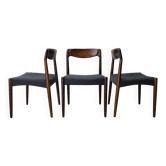 3x Vintage Danish Dyrlund chairs rosewood reupholstered / Scandinavian