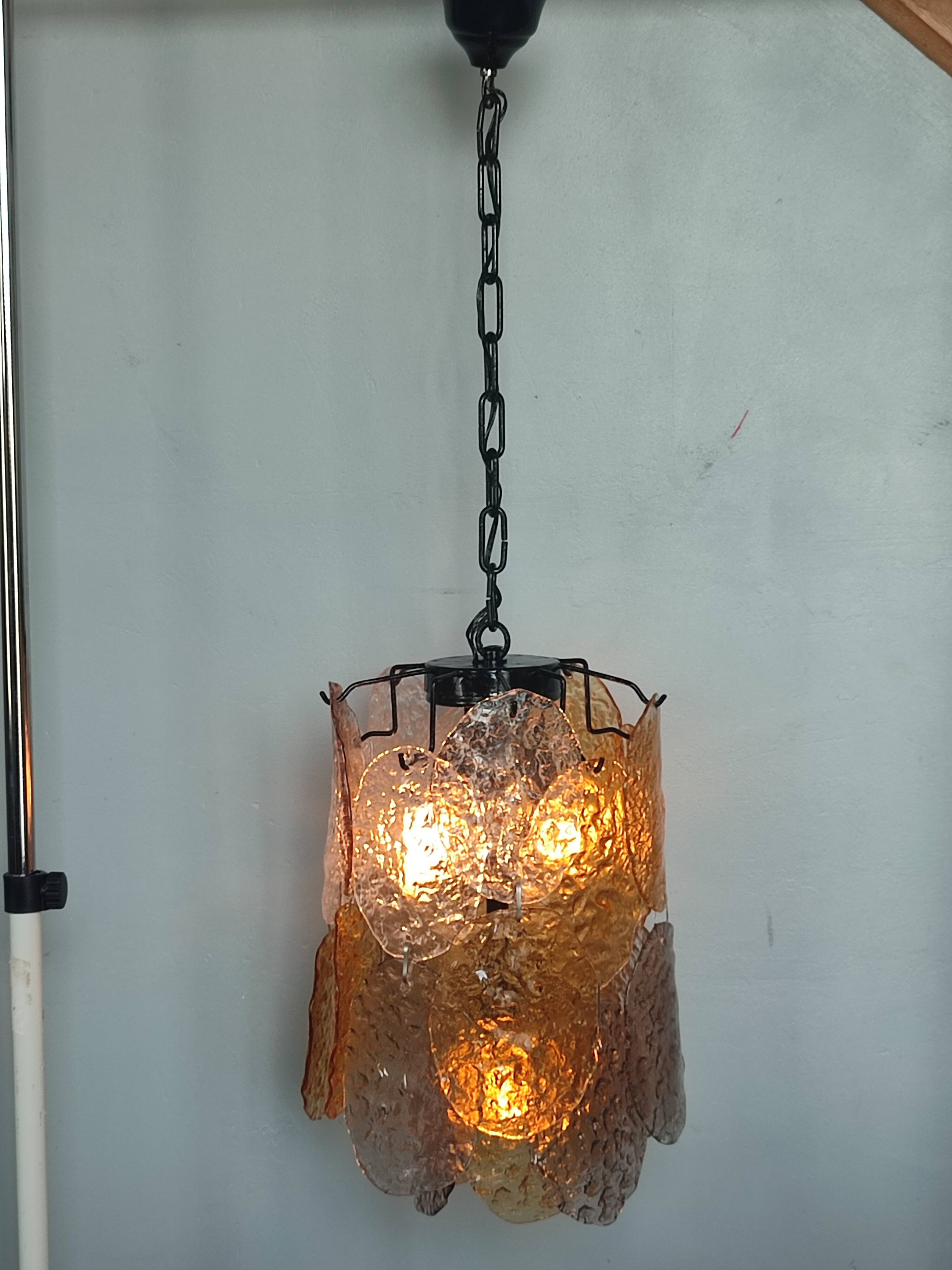 Vintage Murano Glass Disc Chandelier