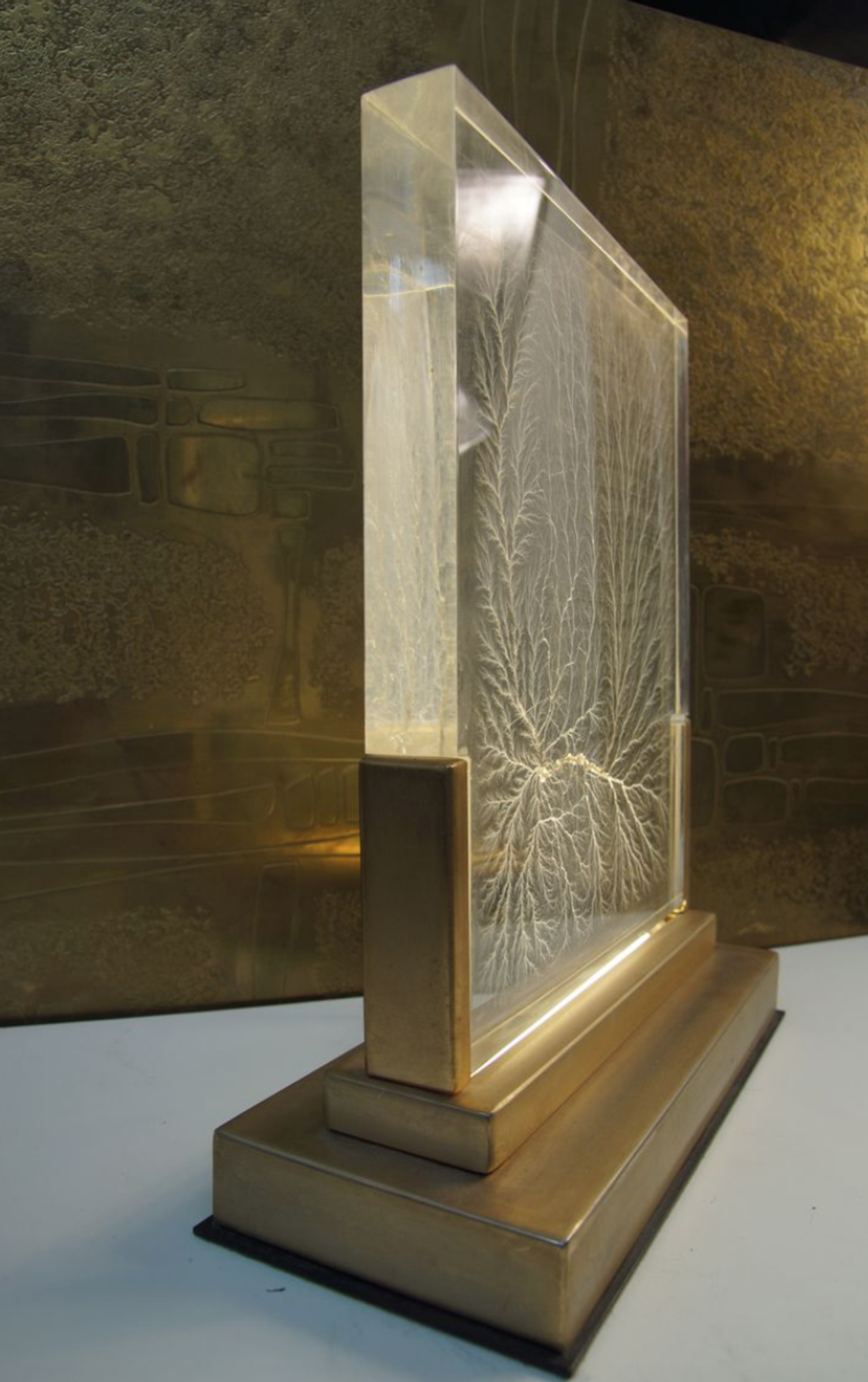 Lampe de bureau doré de Maison Jansen 1970
