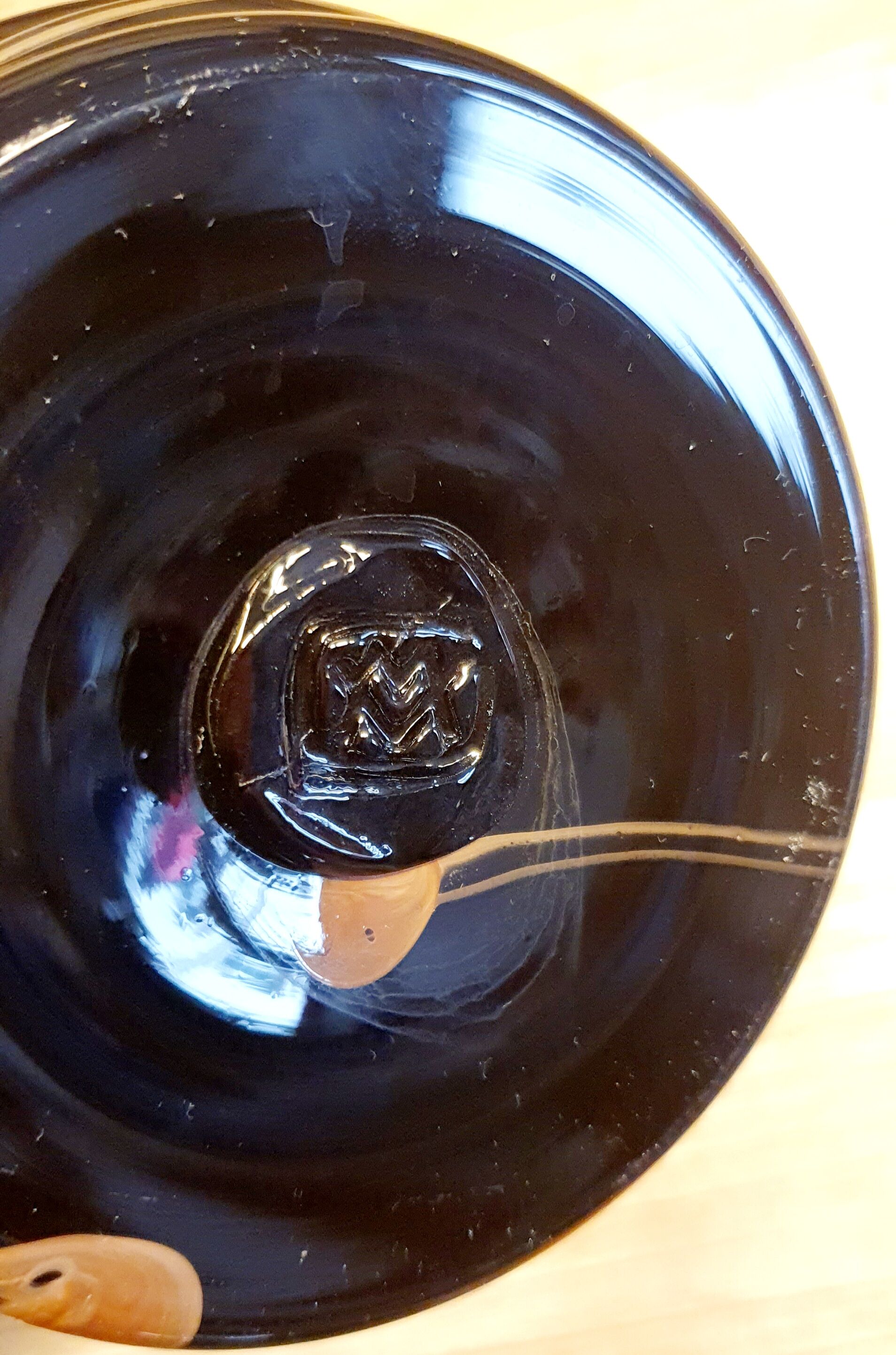 Soliflore vase in marbled glass signed Maure Viel