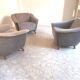 Trio armchairs club 50s grey