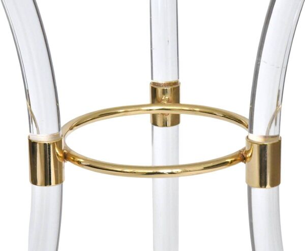Guéridon en lucite et laiton doré Hollywood Regency