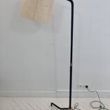 ADNET style LEATHER-COVERED READING LIGHT WITH ITS CUSTOM-MADE LAMPSHADE