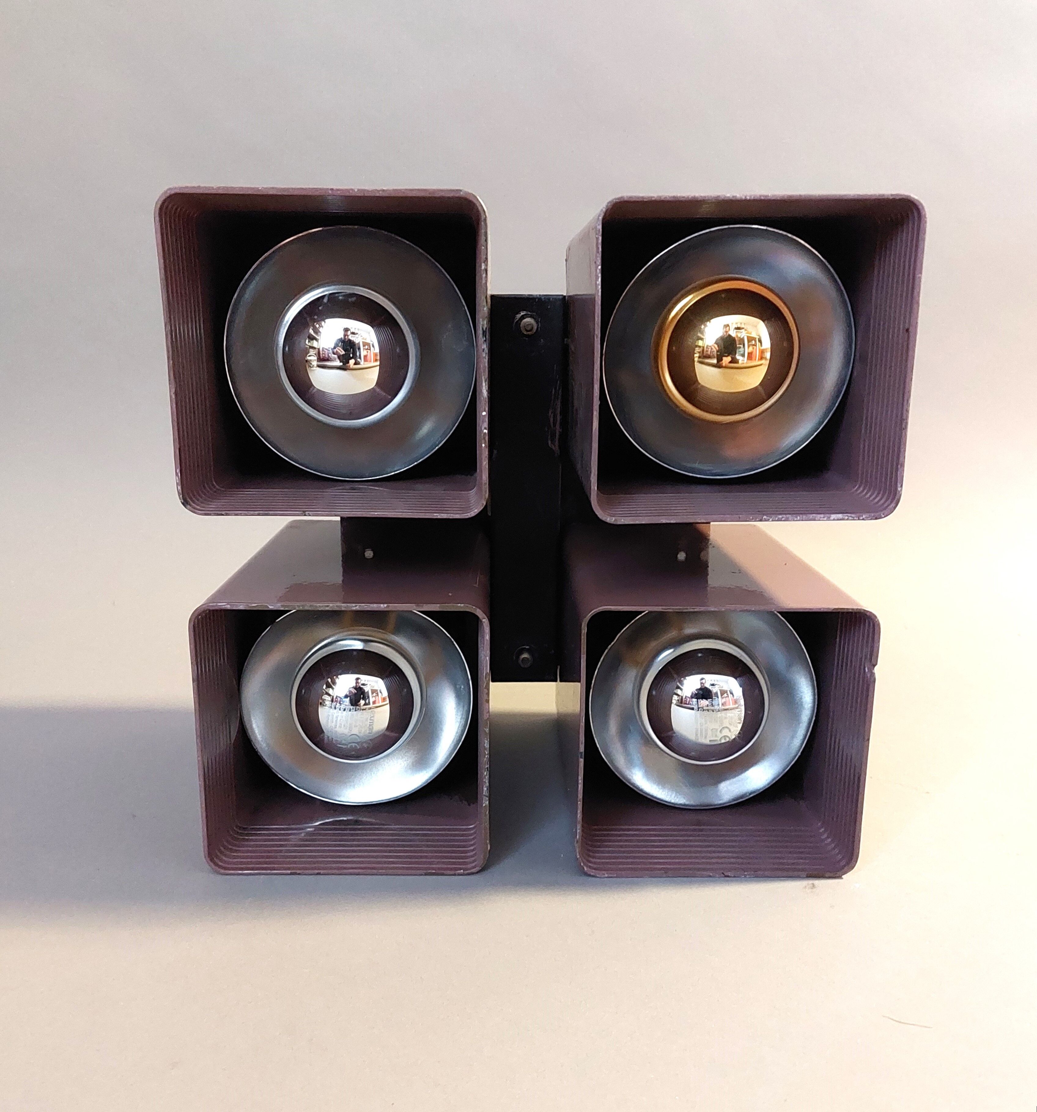 Ceiling lamp raak amsterdam model viervoud vintage, 1970