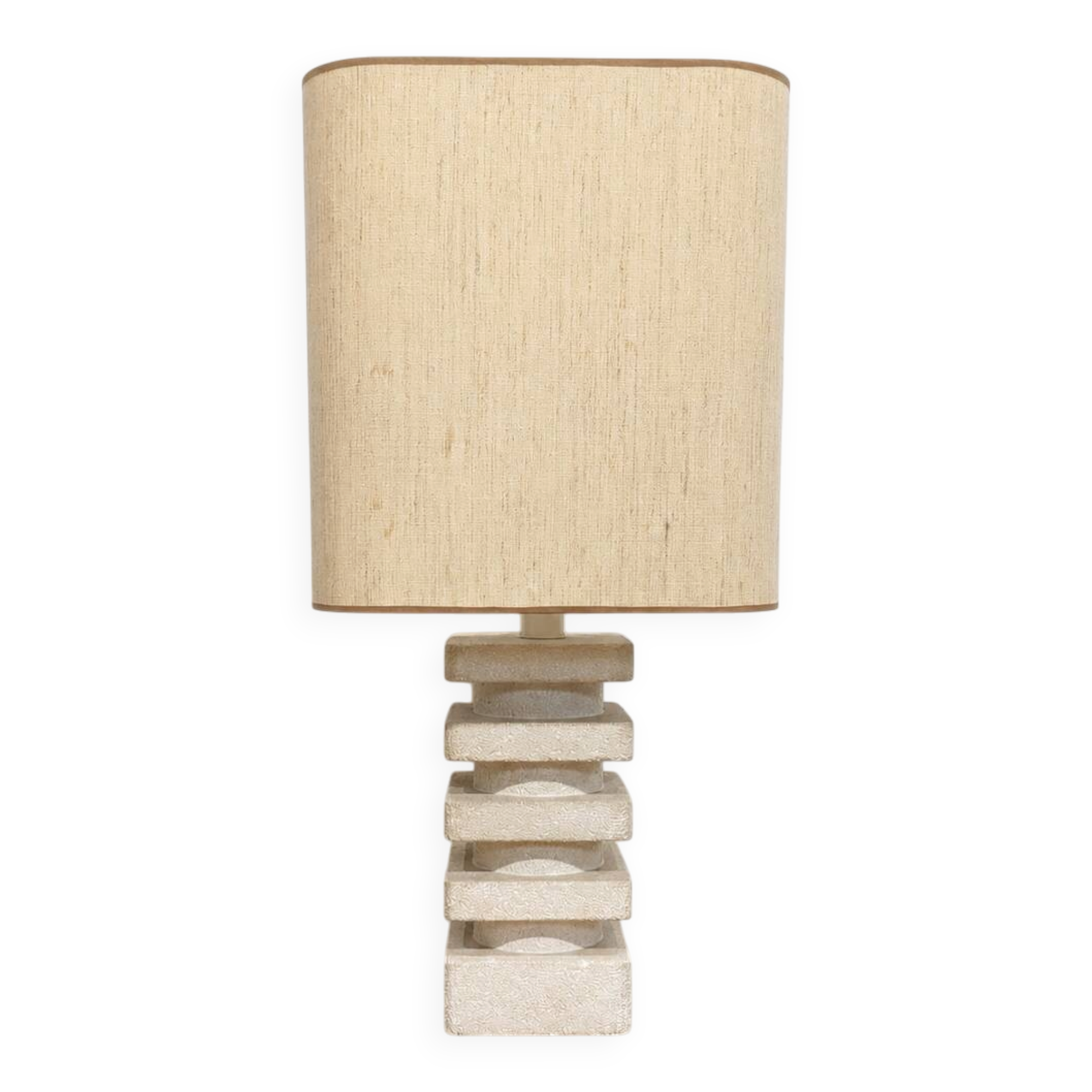 Lampe brutaliste en pierre, France circa 1970