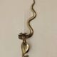 Pair of Egyptian Revival Style Engraved Brass Cobra Sconces