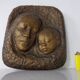 German bronze relief of mother with baby, 1940s.