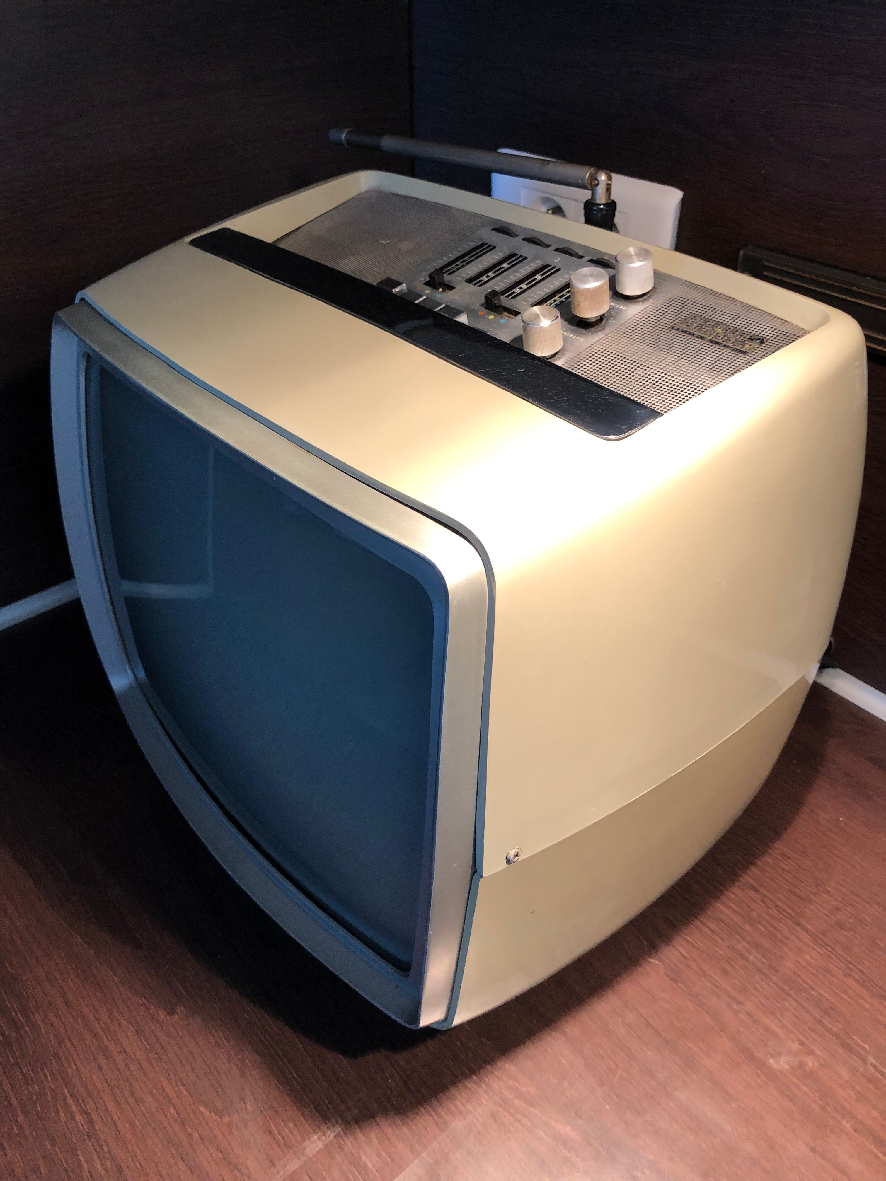 Vintage portable television Pathe Marconi 70s