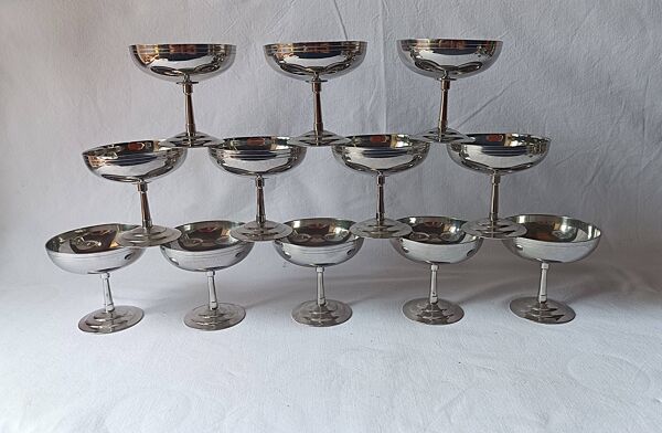 12 coupes par Letang & Remy France vintage inox 18/10 design vintage