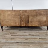 Grand buffet Art Déco en ronce d'acajou avec incrustations d'érable