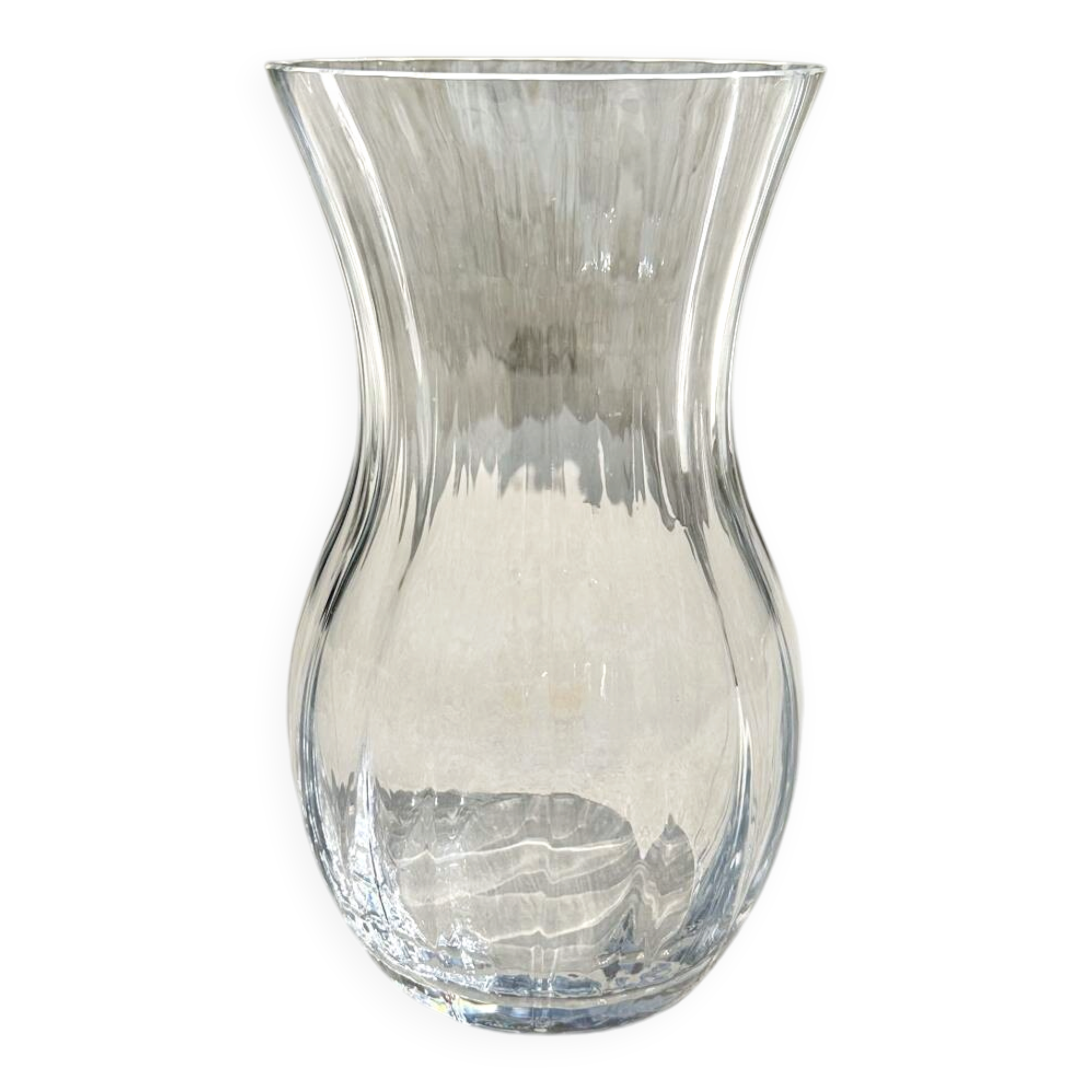 Large baluster vase in fluted crystal from the Daume house, France.