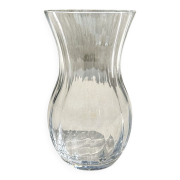 Large baluster vase in fluted crystal from the Daume house, France.