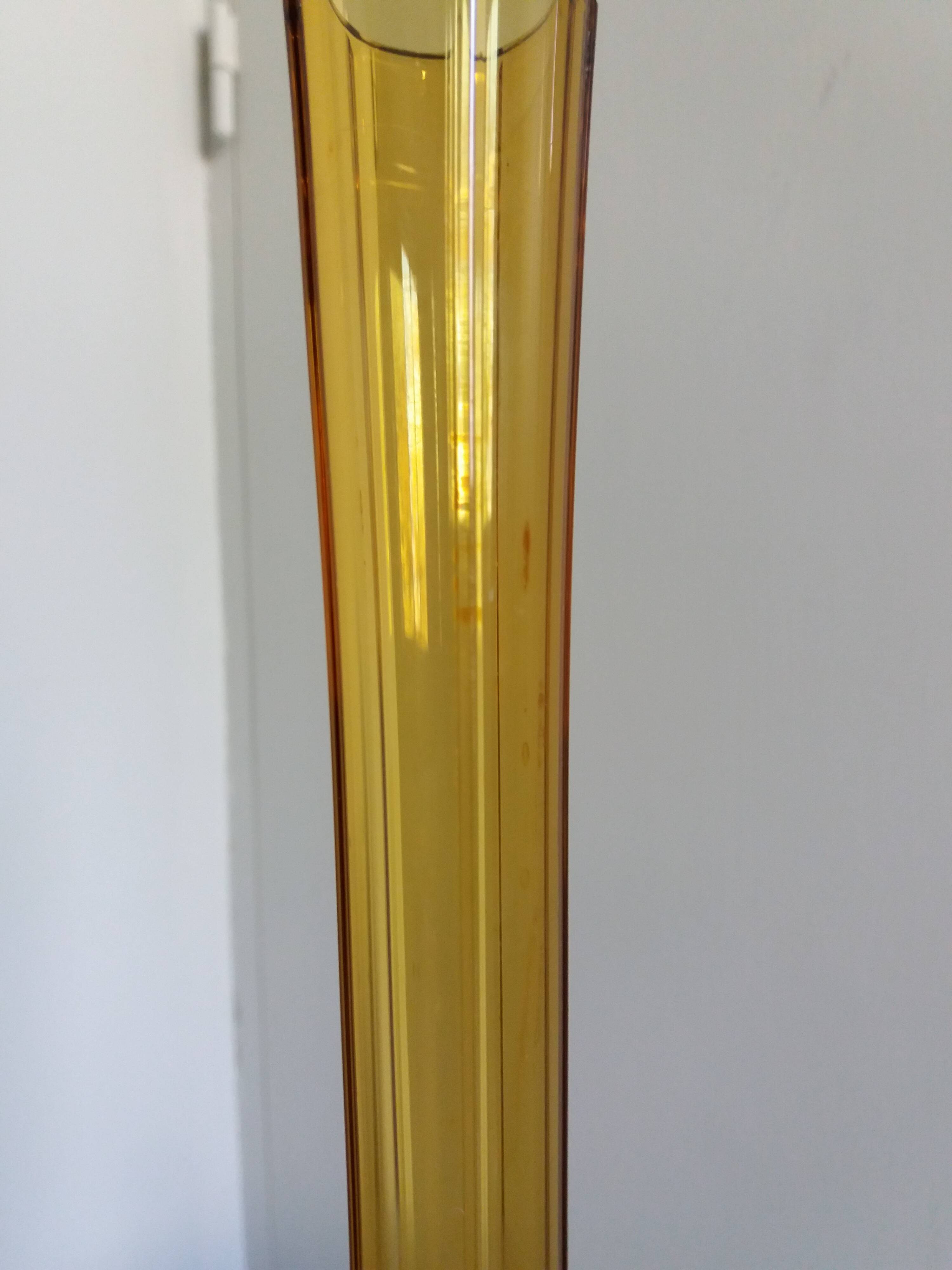 Murano style amber glass soliflore vase