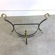 Hollywood regency brass swan console, 1980s