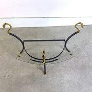 Hollywood regency brass swan console, 1980s
