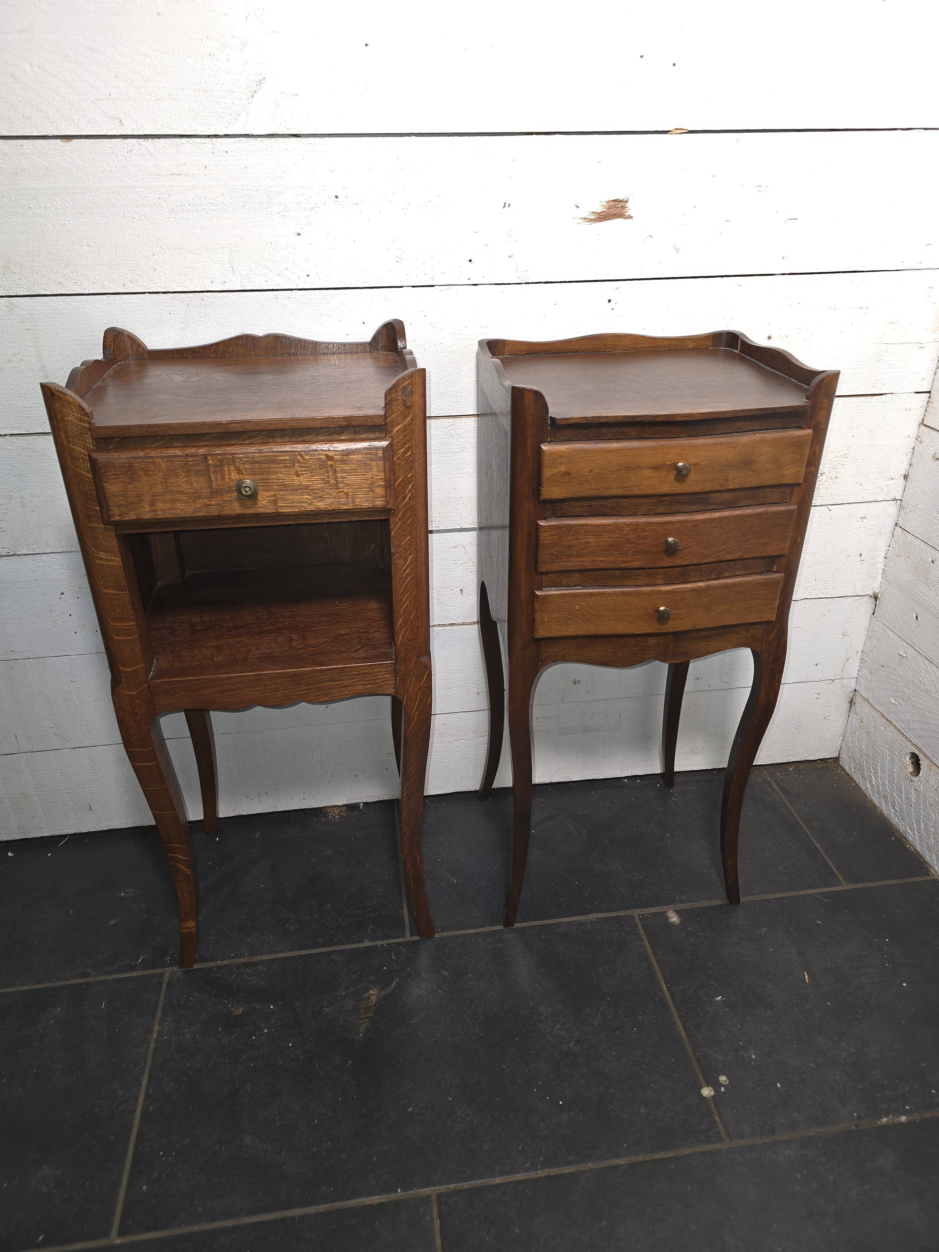 Pair of oak bedside tables