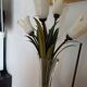 tulipe lamp  Tulip lampe, white gold glitter Murano glass petals