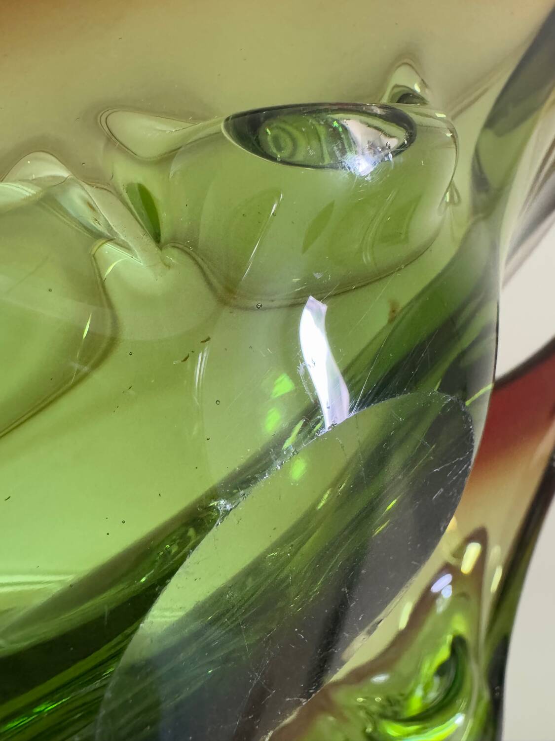 Large Murano crystal bowl from the 60s