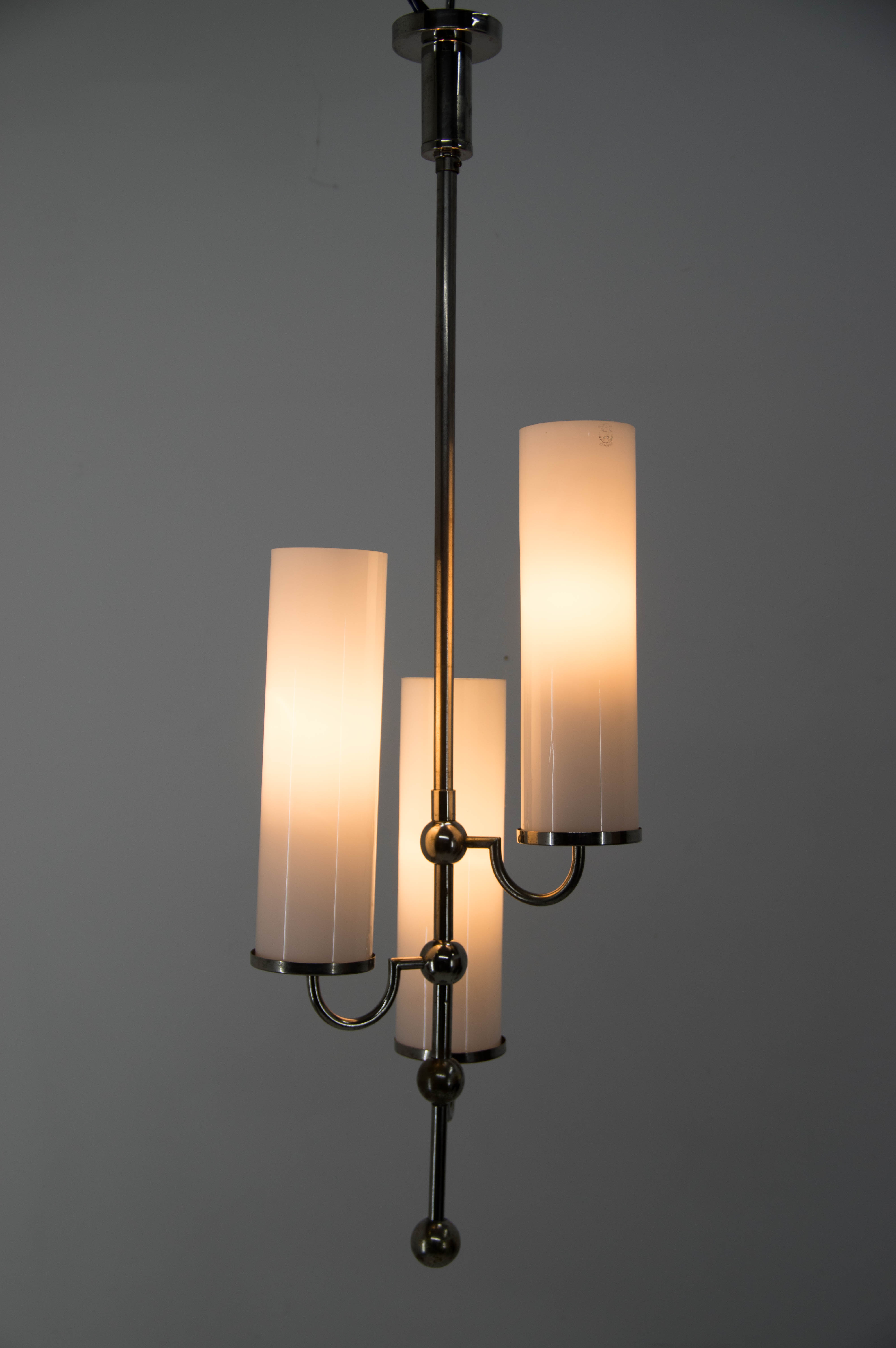 Art deco tubular chandelier, 1930s