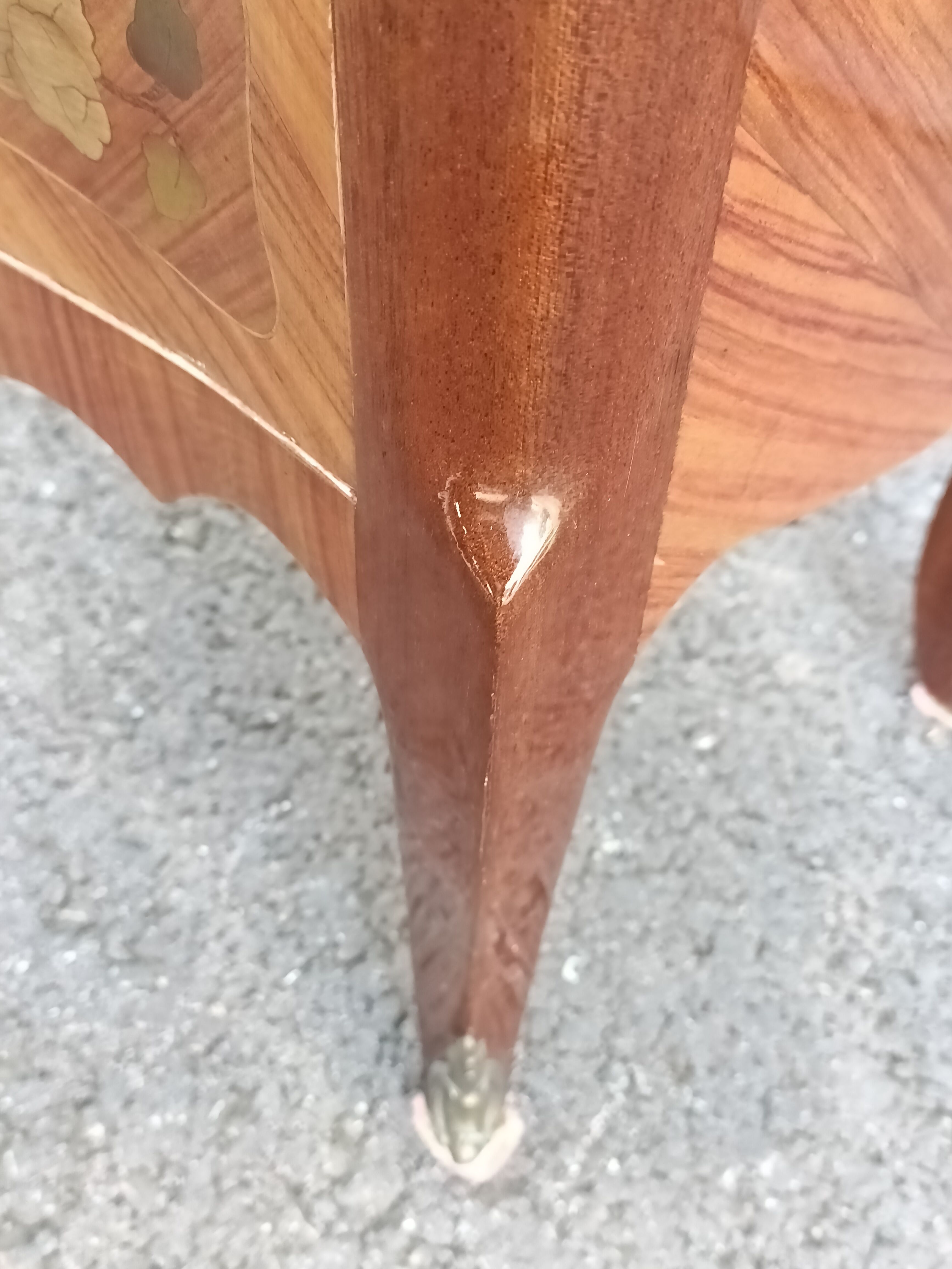 Dresser chiffon marquetry style louis xv marble top