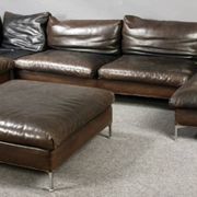 GIGANTIC MODULAR LEATHER SOFA FOR 12 PEOPLE.
