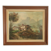Large oil on canvas - Savoy landscape