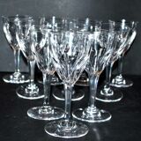 Saint-louis set of 10 white wine glasses in cut crystal vic 1930 13cm
