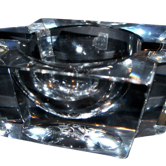 Saint-Louis DESIGN Modernist Crystal Ashtray with Label